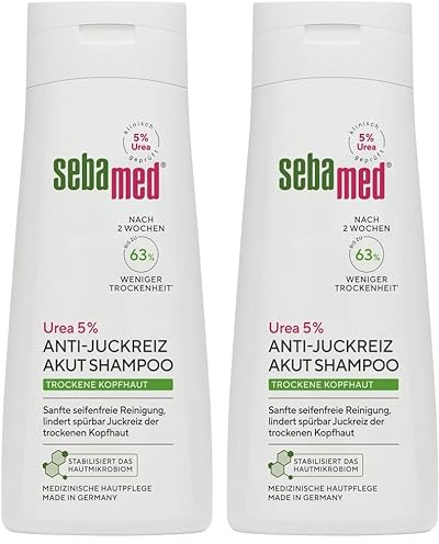 Sebamed 5% Urea Anti-Juckreiz Shampoo 200 ml, bei trockener Kopfhaut, sanfte seifenfreie Reinigung, lindert spürbar Juckreiz der trockene Kopfhaut, spendet Feuchtigkeit, Shampoo für Damen und Herren