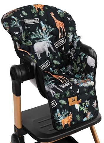 MBESZKA Hochstuhlbezug Sitzverkleinerer Sitzauflage kompatibel mit Kinderkraft Yummy, Peg Perego Prima Pappa, Chicco Polly, IKEA – Wasserfest, Öko-Tex & Abwischbar – Baby Shower Geschenk, Dschungel
