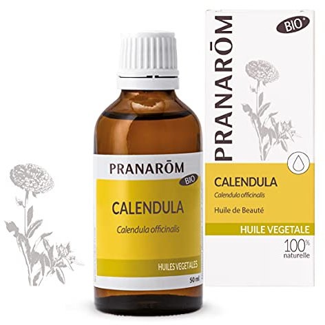 Pranarôm | Huile Végétale Calendula Bio - Calendula Officinalis | Extrait lipidique titré de fleurs de Calendula | 50 ml