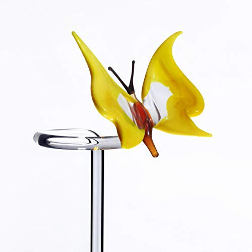 CRISTALICA Orchideenstab Blumenstab Rankhilfe Schmetterling 45cm orange-rot