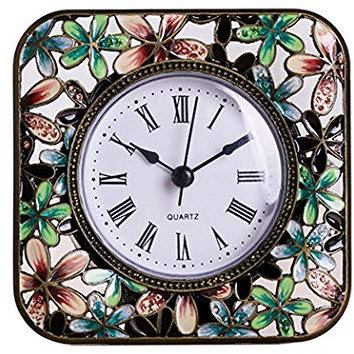 SWHONG Vintage Metall Eisen Tischuhr Kamin Tischuhr Dekoration Tischuhren Braun