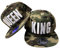 JameStyle26 King & Queen Snapback Set USA Cap Kappe Basecap Mütze Trucker Cappy Kult (King & Queen Camou Grün Set)