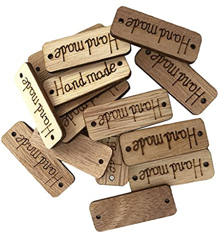 non-brand Handmade Holz Labels Etiketten Einnähetiketten Kleideretiketten 100 Stk