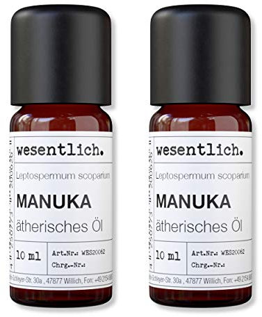 wesentlich. Manukaöl - ätherisches Öl - 100% naturrein (Glasflasche) - u.a. für Duftlampe und Diffuser (2x10ml)