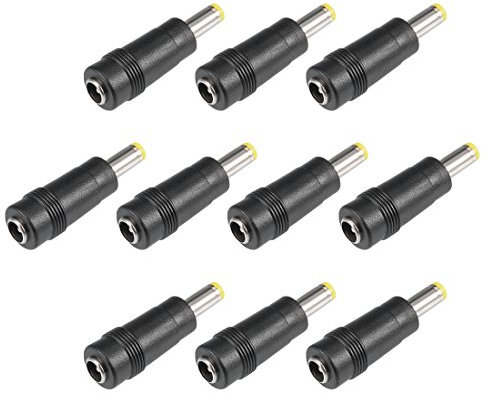 sourcing map DC Power Connector 5.5x2.1mm Female Jack to 5.5x1.7mm Male Adapter Barrel Connector 10pcs