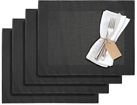 Westmark Tischsets/Platzsets, 4 Stück, 42 x 32 cm, Synthetik, Anthrazit/Grau, Saleen Edition: Home