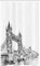 ABAKUHAUS London Schmaler Duschvorhang, Tower Bridge Vereinigtes Königreich Landschaft, Badezimmer Deko Set aus Stoff mit Haken, 120 x 180 cm, Weiß Dunkelgrau