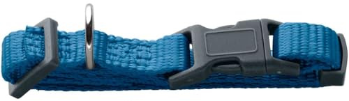 Halsung London Vario Basic Farbe hellblau, Größe M | Nylon Hundehalsband, Sicherheitsverschluss mit Verriegelung, reißfest, pflegeleicht, Farbe: hellblau, Größe: M