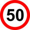 BCTS 50 Mph Panneau de sécurité routière en métal Panneau d'avertissement carré 30,5 x 30,5 cm