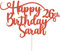 Personalised Happy Birthday Glitter Cake Topper - Red Any Name & Any Age Glitter Cake Decoration and Sprinkles - Happy Birthday Decorations - Personalised Toppers for Cakes by Cakeshop