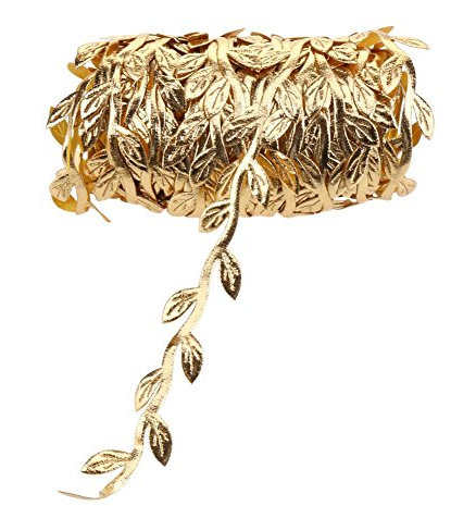 BMEA Guirlande de lierre artificiel de 10 m - Feuilles de vigne artificielles à suspendre - Pour fête de mariage, jardin, décoration murale, feuillage doré