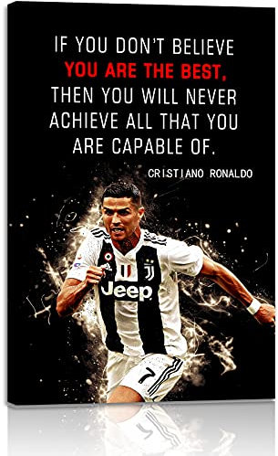 AMART SUN Poster mit Zitat von Cristiano Ronaldo, inspirierendes Leinwandbild, Motivationskunst, moderne Heimdekoration für Zuhause, Büro, Fitnessstudio, Klassenzimmer, gerahmt, fertig zum Aufhängen