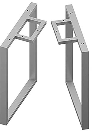 GEREP 2×Tischgestell Kufengestell Tischkufen, DIY Esstisch, Schreibtisch, Couchtisch, Bank, Einfache Montage/Silber / W40×H70cm