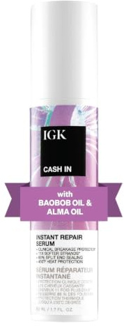 IGK Cash In Instant Repair Hair Serum, Split End + Heat Protection, 1.7 Oz