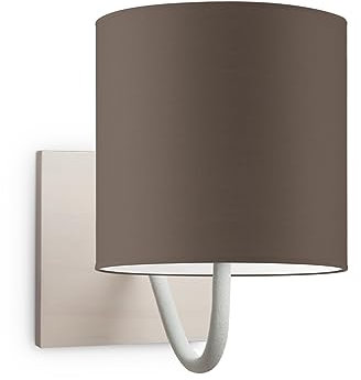 Home Sweet Home Moderne Wandleuchte Bling Beach | 16/16/23cm | taupe | Wandleuchte mit Lampenschirm aus Stoff | geeignet für E27 LED-Lampe | geeignet für Wohnzimmer, Schlafzimmer