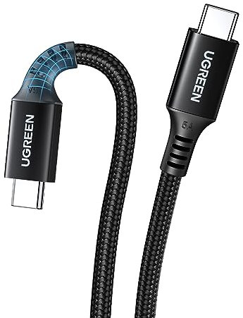UGREEN USB C to USB-C Charger Cable 100W 5A Type C to C Fast Charging Compatible with MacBook Pro/Air, HP, Dell, iPad Pro 2024, iPhone 16 Pro Max, Galaxy S24 (0.5M)