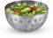 Relaxdays Saladier rond, design martelé, en acier inoxydable, pour snacks et salade, diamètre 20 cm, bol, argent