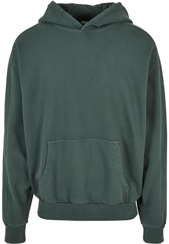 Urban Classics Heavy Terry Garment Dye Hoody, Felpa con Cappuccio, Uomo, Verde (Bottlegreen), S