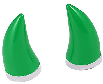 A ABSOPRO Helmaufkleber Bullhorn Dekor 2er Set Für Motorrad Helme | Dunkelgrün PP, Abmessungen: 7,2x3,8cm, Wasserdicht, Langlebig, Stoßdämpfend, Für Autos: Stoßstangen, Dächer, Schutzbleche