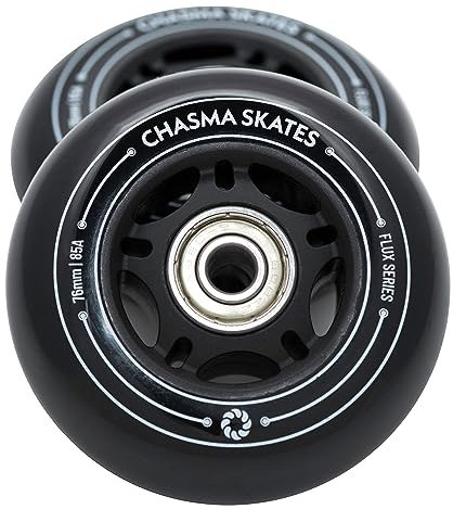 Chasma Skates Flux 2 76 mm RipStik Rollen 85A für Ripsurf Caster Board, RipStik Wave Board oder Crazy Cart Räder, Ersatz, 2 Stück mit Kugellager