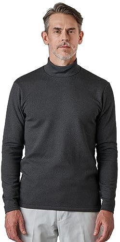 LAPASA Herren Stehkragen Thermounterhemd, Innenfleece Thermounterwäsche langarmliges Thermo Shirt Funktionsunterwäsche Oberteil (M132), Dunkelgrau (Extra warm), XL