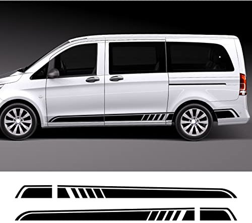 2 Stück Auto-Aufkleber mit Langen Seitenstreifen, für Vito Viano V-Klasse W447 V260, für Mercedes Benz Auto-Vinylfilm-Aufkleber, Automobil-Zubehör