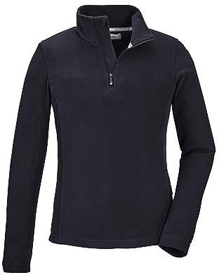 killtec Mädchen Fleeceshirt mit Stehkragen und Reißverschluss KSW 188 GRLS FLC SHRT, schwarz blau, 140, 40871-000