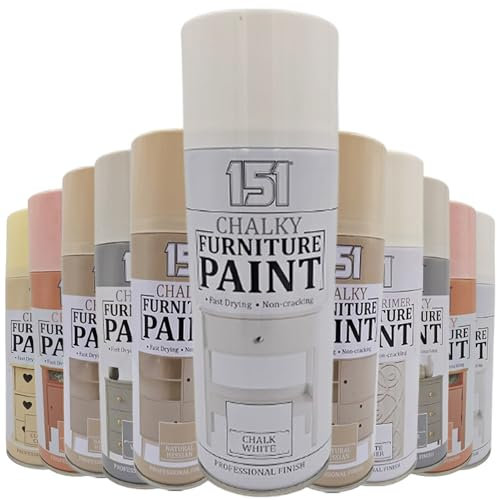 AlezyB - 2 x Chalk White Chalk Finish Spray Paint 400ml - Furniture Spray Paint Aerosol for Smooth Touch Matt Finish Office and Home