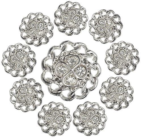 GORGECRAFT 10 pz Bottoni con Strass Da Cucire su Fiore Strass Bottone In Cristallo A Forma di Fiore Bottoni Decorativi Applicazioni Abbellimenti In Abiti Decorazione Gioielli Festa Bouquet