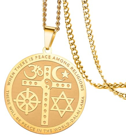 VASSAGO Coexist in Peace Halskette Yin Yang Kreuz Halskette OM Stern Halbmond Halskette Rad Davidstern Halskette für Männer Frauen
