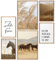 Papierschmiede® XL Mood Poster Set Wild and Free, Bilder Set mit Rahmen (Farbe wählbar) Wohnzimmer Deko Modern, 2x A2 & 4x A3, decoration boho style Boho Pferde Weide Getreide Beige