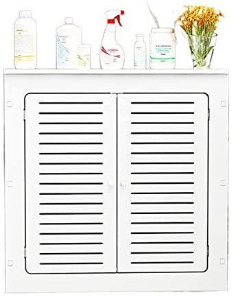 Multifunctional White PVC Radiator Cover - Waterproof and Moisture-proof Wood Plastic Board - Top Shelving Home Office Decor Box for Hallway, Living Room, Bedroom, Kitchen - Size: 90x70x20cm