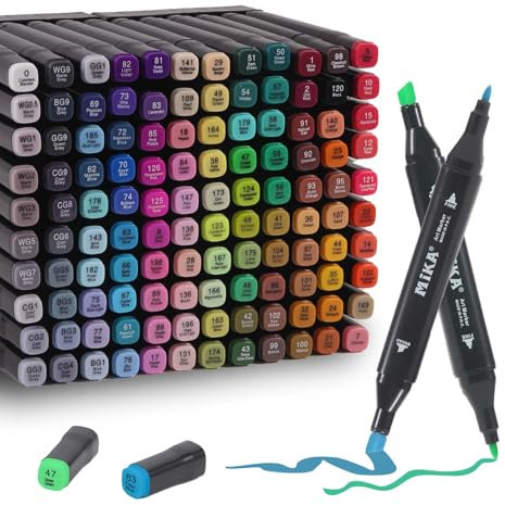 Kebuye Alkohol Marker Set, Alkohol Stifte Set 120 Farben Marker & Filzstifte Graffiti Stifte Permanenter Marker FüR Manga, Design, Malerei, Zeichnung Twin Marker Art mit Lagerbasis