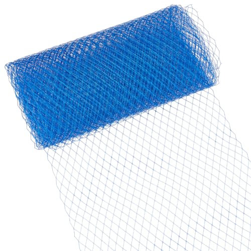 BENECREAT Tela de Malla Velo 3m, Velo de Novia de Malla de 25cm de Ancho, Red para Sombrero de Boda, Velo, Red para Decoración de Boda, de Coser, Decoración de Sombrero, Azul Real