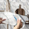 HORIWE Marble Tile Stickers 32PCS PVC Waterproof Oil Proof for Kitchen Backsplash Bathroom DIY Self Adhesive New Wall Stickers Home Decor White 30x15cm(12x6)