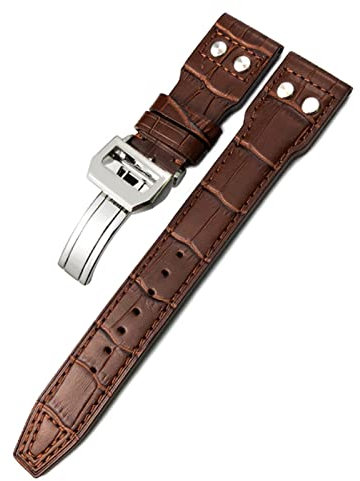 RWCCCRW Für IWC Big Pilot Watch TOP Gun Spitfire Le Petit Prince Kalbslederarmband 20mm 21mm 22mm Echtleder Nietenarmband