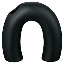 blomus Vase KAGETSU | Farbe Black | Blumenvase aus Keramik in Schwarz | Größe M | 5,5T x 18B x 18H cm | runde Dekovase für Blumen