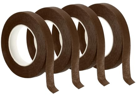 PATIKIL 30 4pz Giardino Fiori Nastri Fiori Bouquet Nastri Marrone 27 Metri | Fioraio Nastro Crepe Carta, per Fiore Stelo, Impermeabile, Confezione