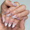 MouyouGlow Press on Nails Kurz,Almond Lila Verlauf Cat Eye Magnetic 3D Schmetterling Perle Strass Fake Nails Kunstnägel mit Nagelkleber,Violett Purple Gradient Shimmer Künstliche Fingernägel