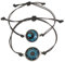 Bungsa Freundschafts-Armband 2er Set Tag und Nacht aus Nylon Edelstahl Unisex (Blau)