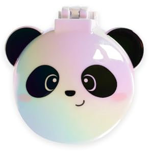 Legami - Nette Haarbürste mit Spiegel, Panda-Thema, faltbare Bürste, öffnet und schließt sich mit einem Klick, bequem und praktisch, um überall hin mitzunehmen
