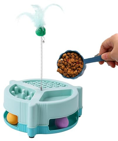 mivceklw Slow Feeding Cat Bowl | Puzzle Feeder für Katzen | Cat Interactive Feeder | Mental Stimulation Cat Toy | Fun Cat Eating Solution | Adjustable Schwierigkeit Cat Feeder | Healthy Eating Cat