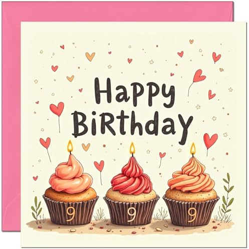 Geburtstagskarte zum 9. Geburtstag für Mädchen, Cupcake-Zahlen, niedliche Geburtstagskarte für 9 Jahre alte Tochter, Mädchen, Kinder, neunte Enkelin, Nichte, Schwester, Cousin