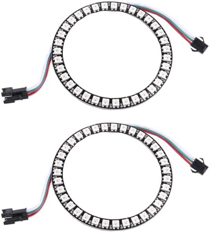 Sparkleiot WS2812B 35LEDs RGB LED-Ring 5050 Vollfarb-LED-Modul für Arduino, Raspberry Pi, ESP8266 (DC5V, 2er Pack)