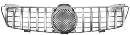 Kühlergrill Für CLS W219 CLS350 CLS500 Für GTR Style 2005-2008 Autofront Glänzend Schwarz Racing Grille Diamonds Style Stoßstangengitter Front Kühlergrille(G -Chrome Silver)