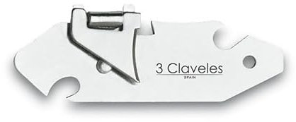 Abrelatas de Niquel 3C, diseño explorador, acero resistente, fácil manejo, ideal para abrir latas en casa o camping.