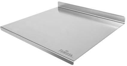FUMOSA »IMPASTO« Edelstahl-Arbeitsplatte für Teig, inkl. Silikon-Antirutschmatte, 5 Größen, Aufkantung optional | Schneidebrett | Teigbrett | Knetbrett | Hackbrett (50 x 50 cm (mit 1x Aufkantung))