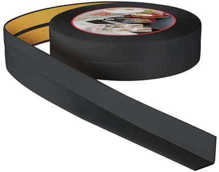 ProfiPVC Weichsockelleiste 30x30mm 10 Meter für Küche und Badezimmer, selbstklebende Abschlussleiste aus PVC, flexible Knickleiste - Fugendichtungsband, schwarz