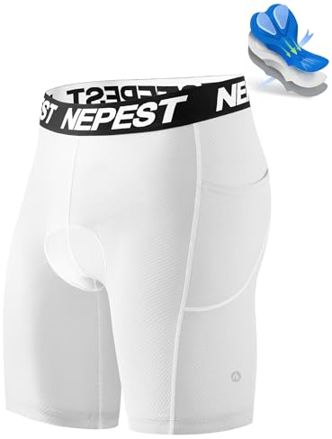 Nepest Radlerhose Herren Gepolstert Silikon-Anti-Rutsch-Grip | Fahrradunterhose Herren, 4D Sitzpolster, Schnelltrocknend, Leicht & Weich, Rennrad, MTB, Straßenrad, Cycling Shorts