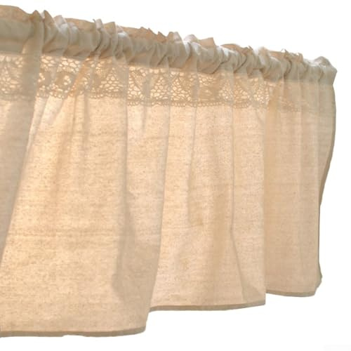 Besttoolifes Demi rideau pour décoration de porte, filtre la lumière pour cuisine, salle de bain, salon, rideau court en coton et lin pour baie (C)